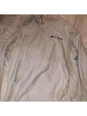 Champion Women's White and Blue Hoody